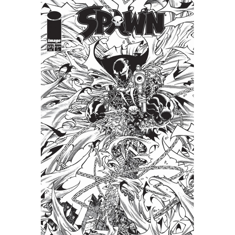 SPAWN 375 CVR B HARVEY TOLIBAO B&W VAR