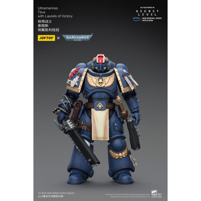 ULTRAMARINES TITUS W LAURELS OF VICTORY WARHAMMER 40K FIGURINE 13 CM