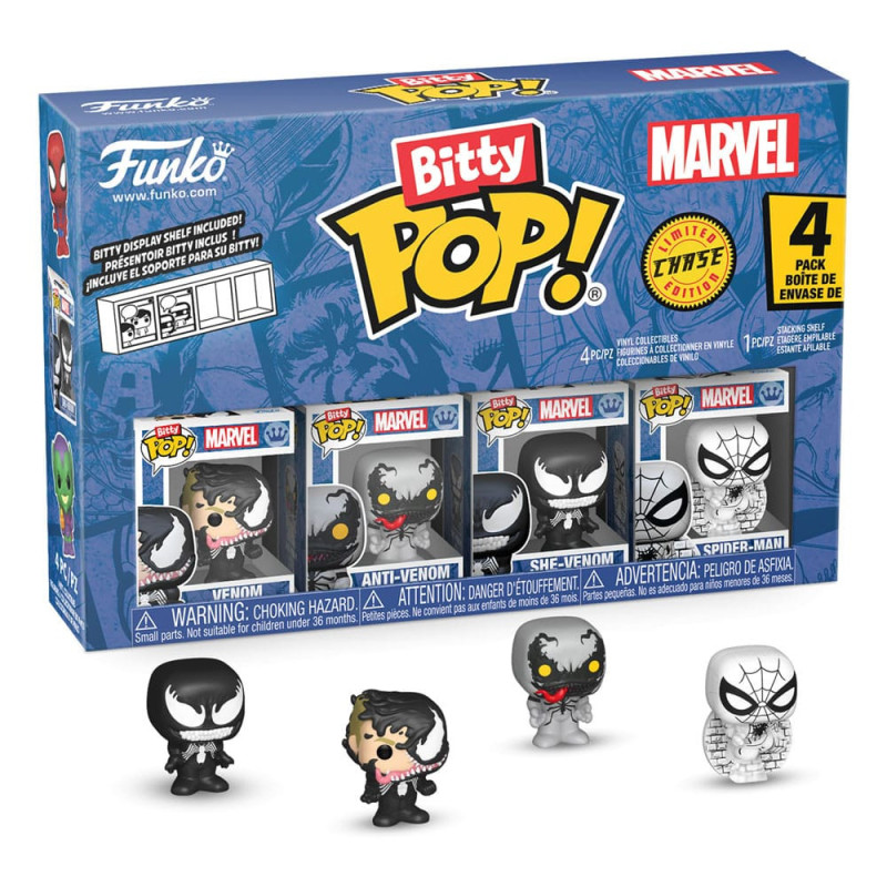 SPIDER MAN PACK 4 FIGURINES BITTY POP VINYL SERIES 3 2 CM