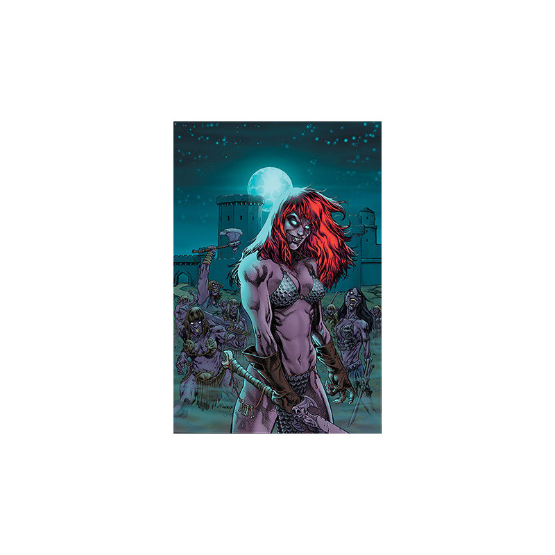 RED SONJA VS AOD  5 CVR E RANEY METAL PREMIUM CVR