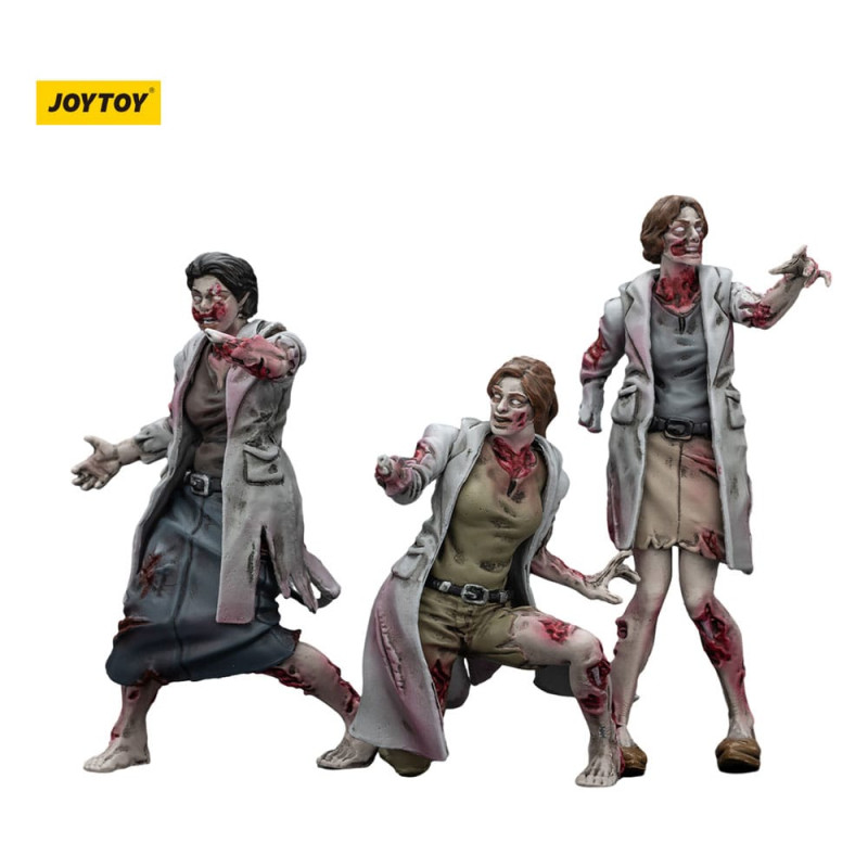 ZOMBIE PACK 3 FIGURINES DARK SOURCE MEDICS 8 CM