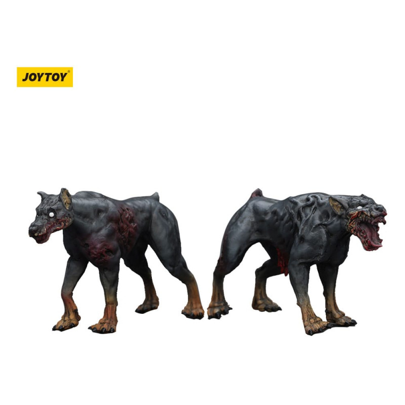 ZOMBIE PACK 2 FIGURINES DARK SOURCE POLICE DOGS 8 CM