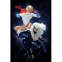 DC MARVEL SUPERMAN SPIDER-MAN 1 (ONE SHOT) CVR V DAVID TALASKI POWER GIRL & BLACK CAT CARD STOCK VAR