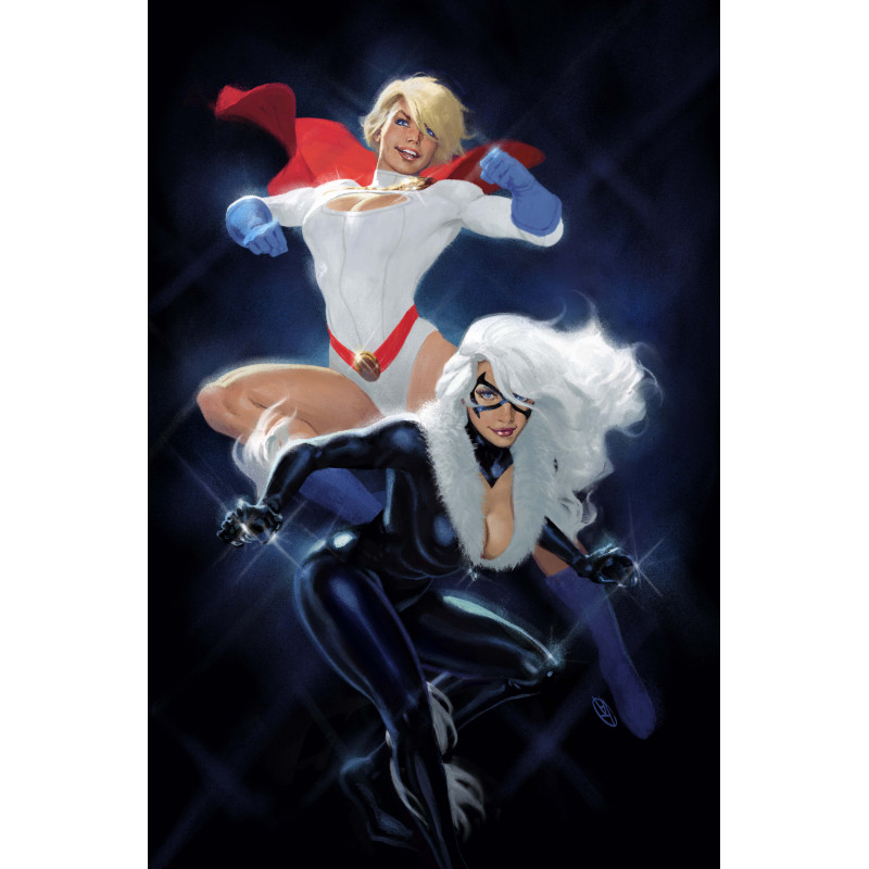 DC MARVEL SUPERMAN SPIDER-MAN 1 (ONE SHOT) CVR V DAVID TALASKI POWER GIRL & BLACK CAT CARD STOCK VAR