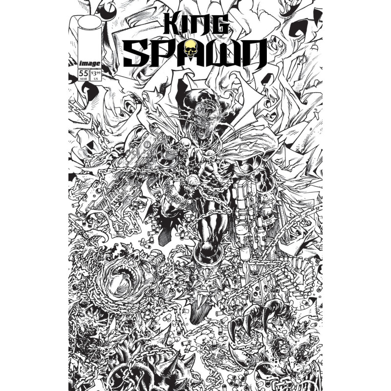 KING SPAWN 55 CVR B HARVEY TOLIBAO B&W VAR
