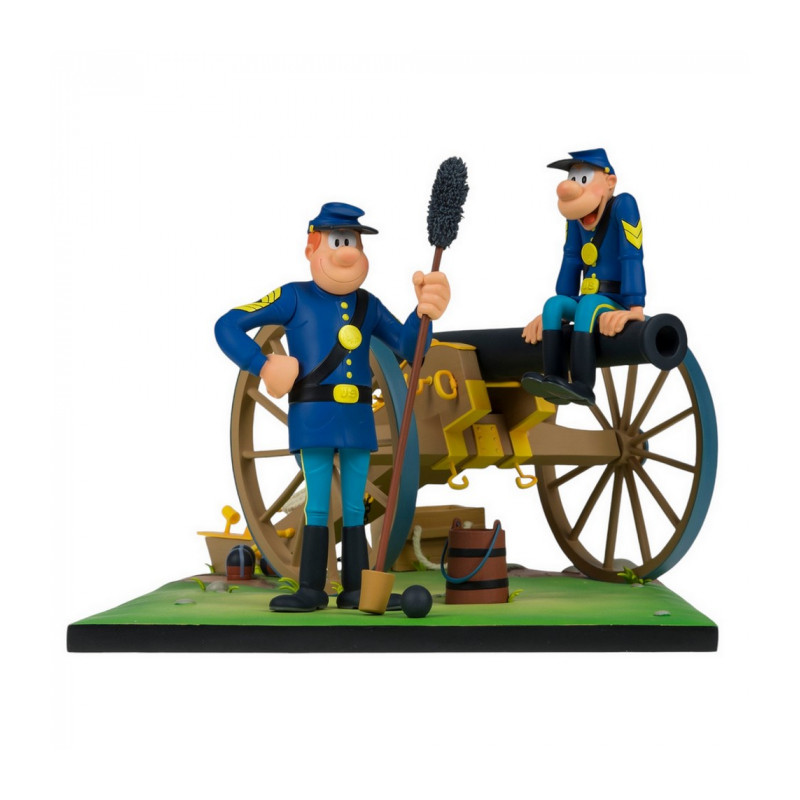 FIGURINE TUNIQUES BLEUES CHESTERFIELD ET BLUTCH AVEC LE CANON