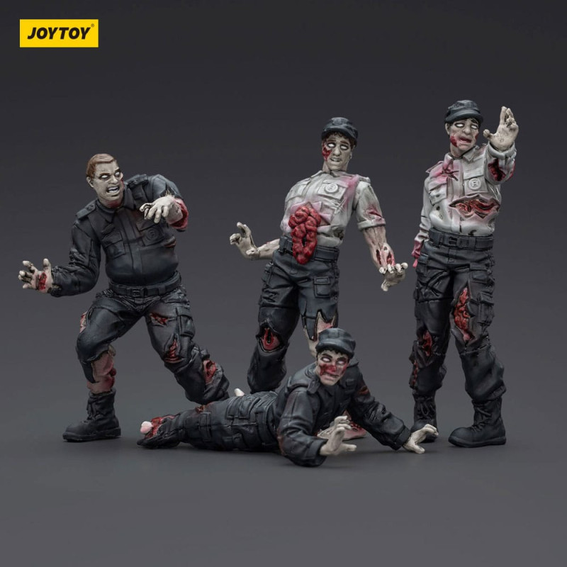 SECURITY GUARDS ZOMBIE PACK 4 FIGURINES DARK SOURCE 8 CM