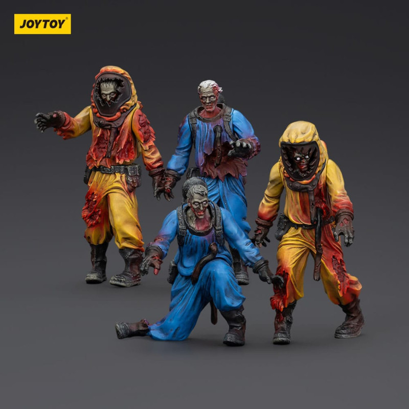 BIOCHEMICAL LAB TEAM ZOMBIE PACK 4 FIGURINES DARK SOURCE 8 CM