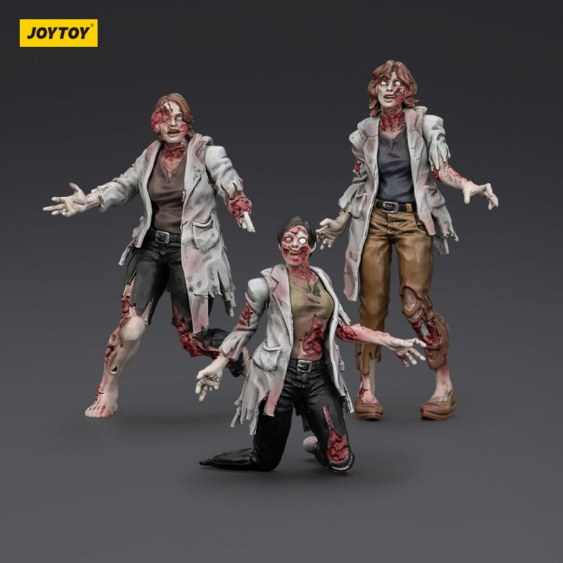 SCIENTISTS FEMALE ZOMBIE PACK 3 FIGURINES DARK SOURCE 8 CM
