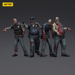 POLICE MALE ZOMBIE PACK 4 FIGURINES DARK SOURCE 8 CM