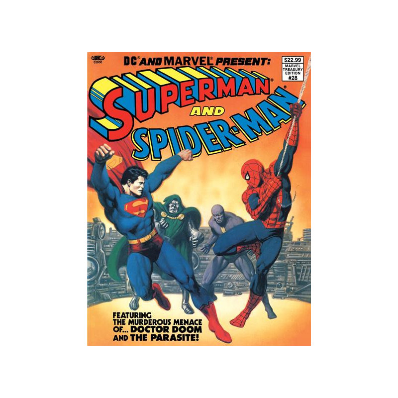 DC AND MARVEL PRESENT SUPERMAN AND SPIDER-MAN (MARVEL TREASURY EDITION 28) 1 FACSIMILE EDITION CVR C JOHN ROMITA SR & BOB LARKIN