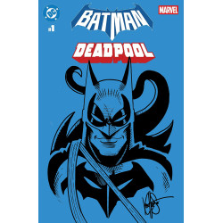 DF DC/MARVEL BATMAN/DEADPOOL 1 BLANK VARIANT SIGNED AND REMARKED BY KEN HAESER WITH A DEADBAT SKETCH