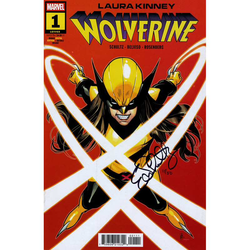 DF LAURA KINNEY WOLVERINE 1 SIGNED BY ERICA SCHULTZ