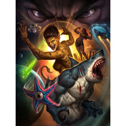 JUSTICE LEAGUE UNLIMITED 18 CVR E AARON BARTLING THINGS TO COME CARD STOCK VAR (DC K.O.)