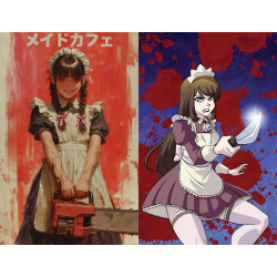 MAID CAFE 2 CVR D TODD SKULL & REMY EISU MOKHTAR HOLOFOIL FLIP VAR