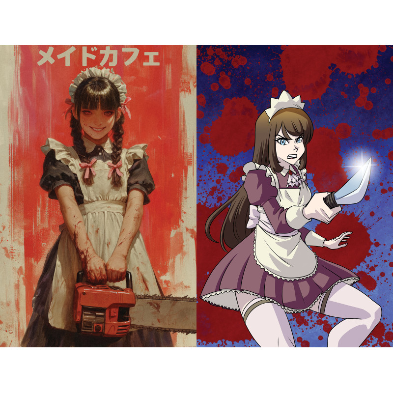 MAID CAFE 2 CVR D TODD SKULL & REMY EISU MOKHTAR HOLOFOIL FLIP VAR