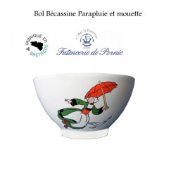 GRAND BOL BENELUX BECASSINE PARAPLUIE ET MOUETTE