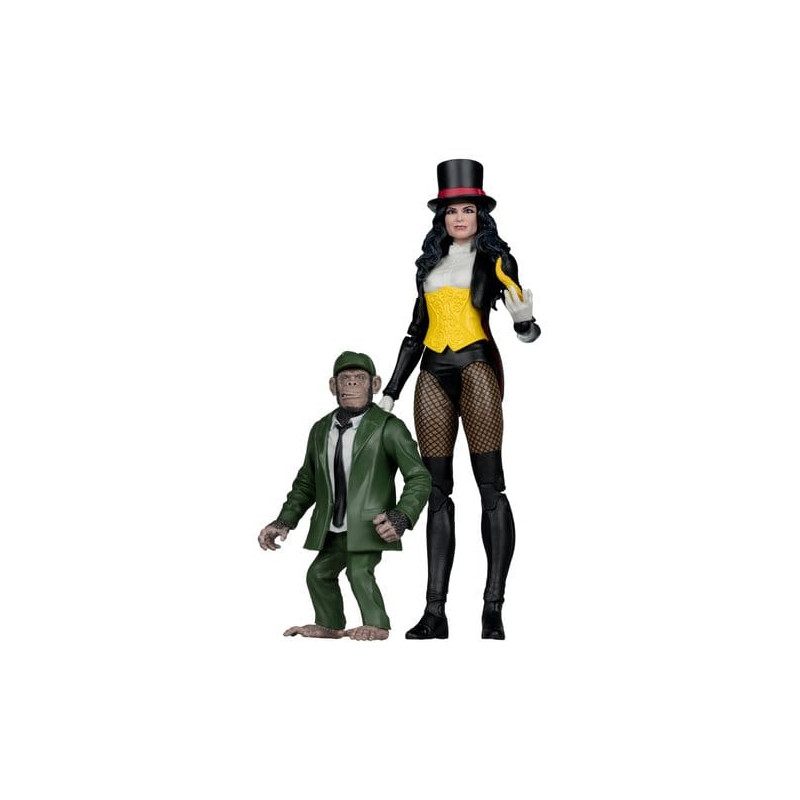 ZATANNA DC MULTIVERSE MCFARLANE FIGURINE WITH DETECTIVE CHIMP COLLECTOR EDITION 18CM