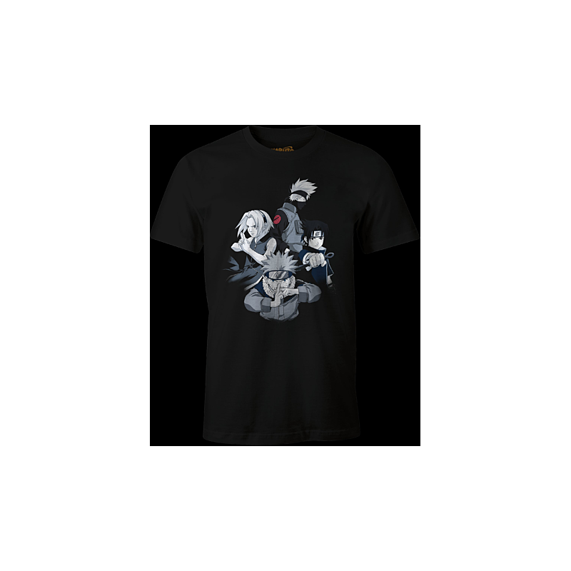 NARUTO T SHIRT NOIR EQUIPE TAILLE S COTON