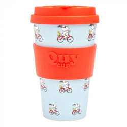 TASSE CAFE A EMPORTER PEANUTS SNOOPY A VELO ROUGE 400 ML