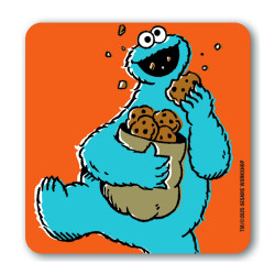 SESAME STREET COOKIE MONSTERS COOKIES COASTERS COLOURED