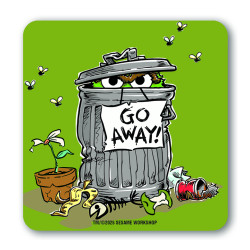 SESAME STREET OSCAR GO AWAY COASTERS COLOURED