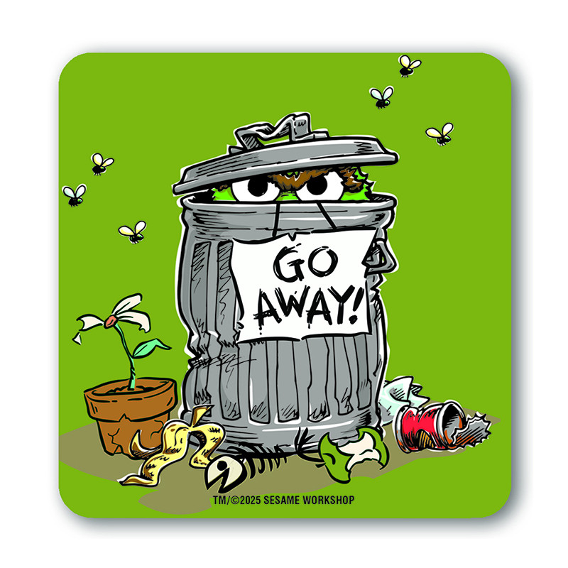SESAME STREET OSCAR GO AWAY COASTERS COLOURED