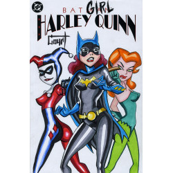 DF BATMAN HARLEY QUINN 1 SIGNED AND REMARKED WITH A BATMAN ADVENTURES 12 HOMAGE SKETCH BY JESSICA COURT
