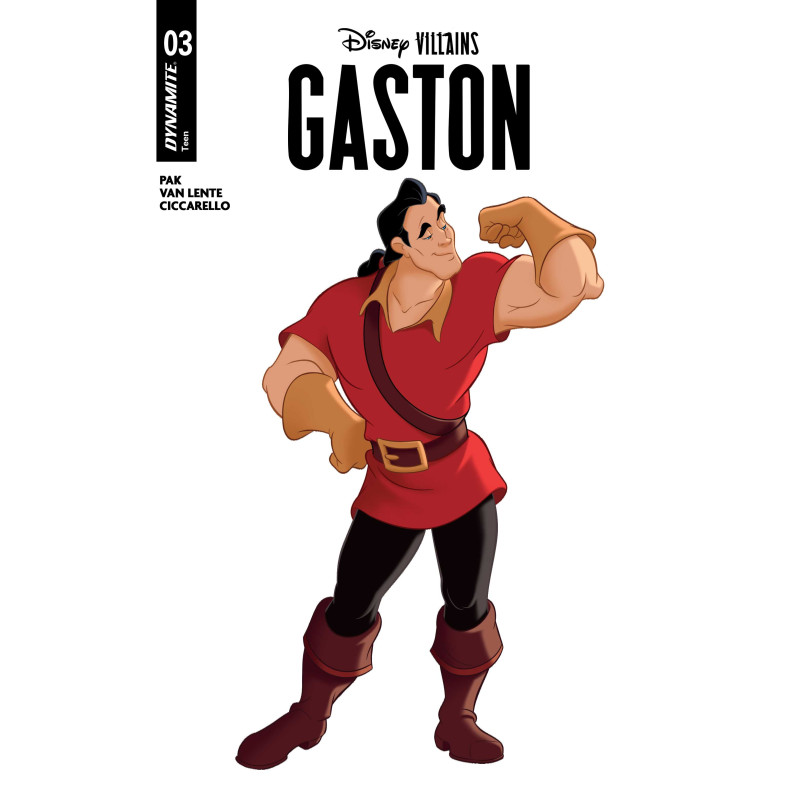 DISNEY VILLAINS GASTON 3 CVR B ANIMATION ART VAR