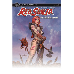 RED SONJA SHE DEVIL WITH A SWORD 1 CVR H JOSEPH MICHAEL LINSNER ATLAS EDITION SIGNED BY JOSEPH MICHAEL LINSNER VAR