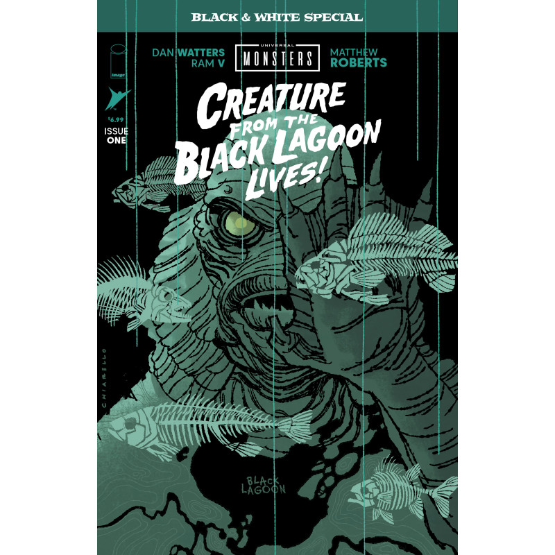 UNIVERSAL MONSTERS CREATURE FROM THE BLACK LAGOON LIVES BLACK & WHITE SPECIAL 1 (OF 2) CVR B MARK CHIARELLO VAR