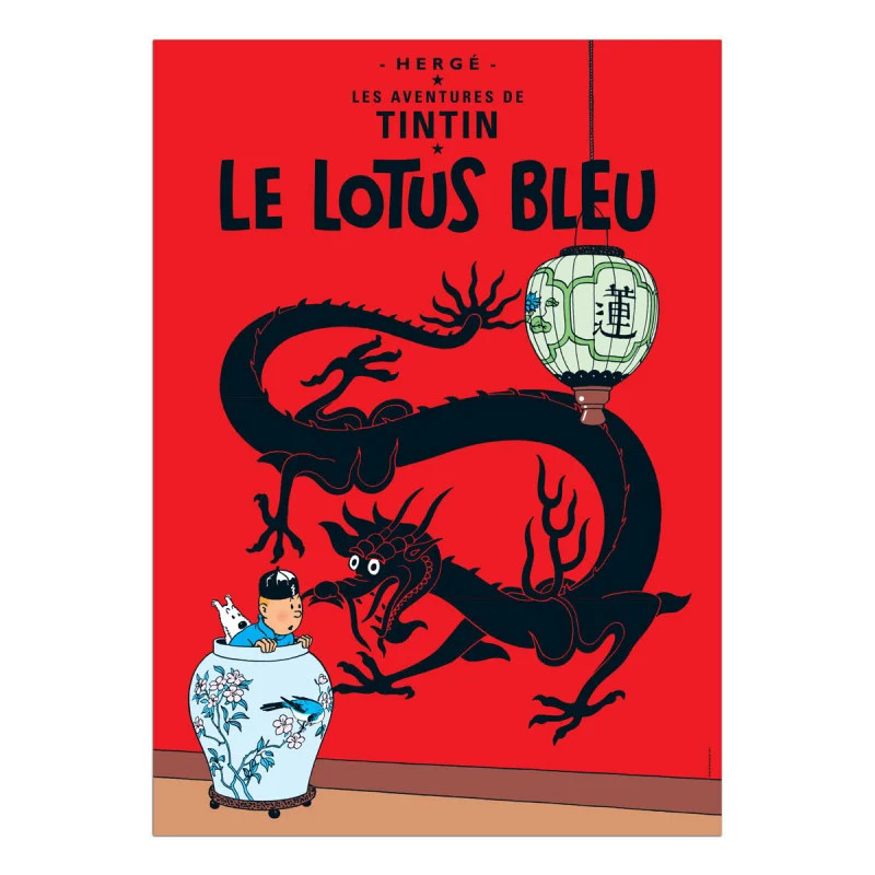 LE LOTUS BLEU TINTIN POSTER 40X60 CM