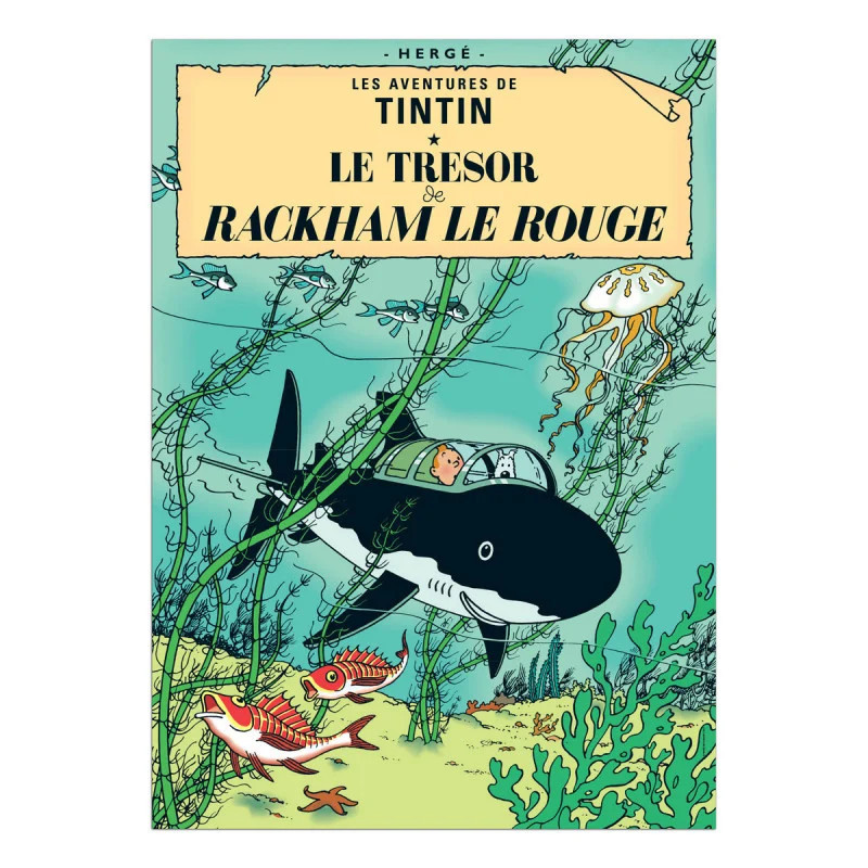 POSTER LE TRESOR DE RACKHAM LE ROUGE TINTIN COUVERTURE BD