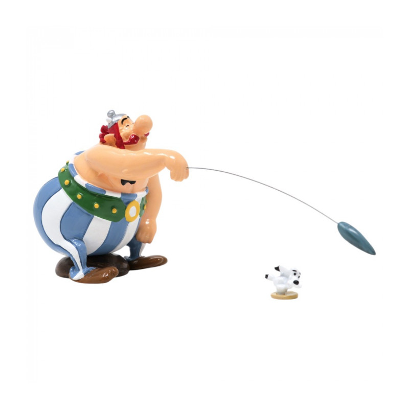 OBELIX LANCANT LE MENHIR A IDEFIX ASTERIX PIXI FIGURINE 6 CM