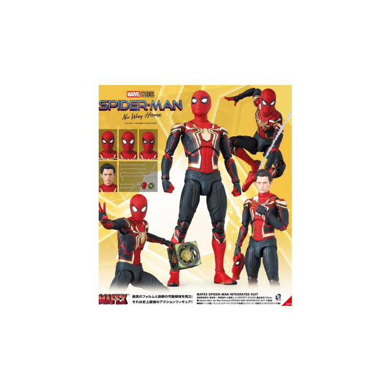 SPIDER MAN INTEGRATED SUIT SPIDER MAN NO WAY HOME MAFEX 245 ACTION FIGURE 15 CM