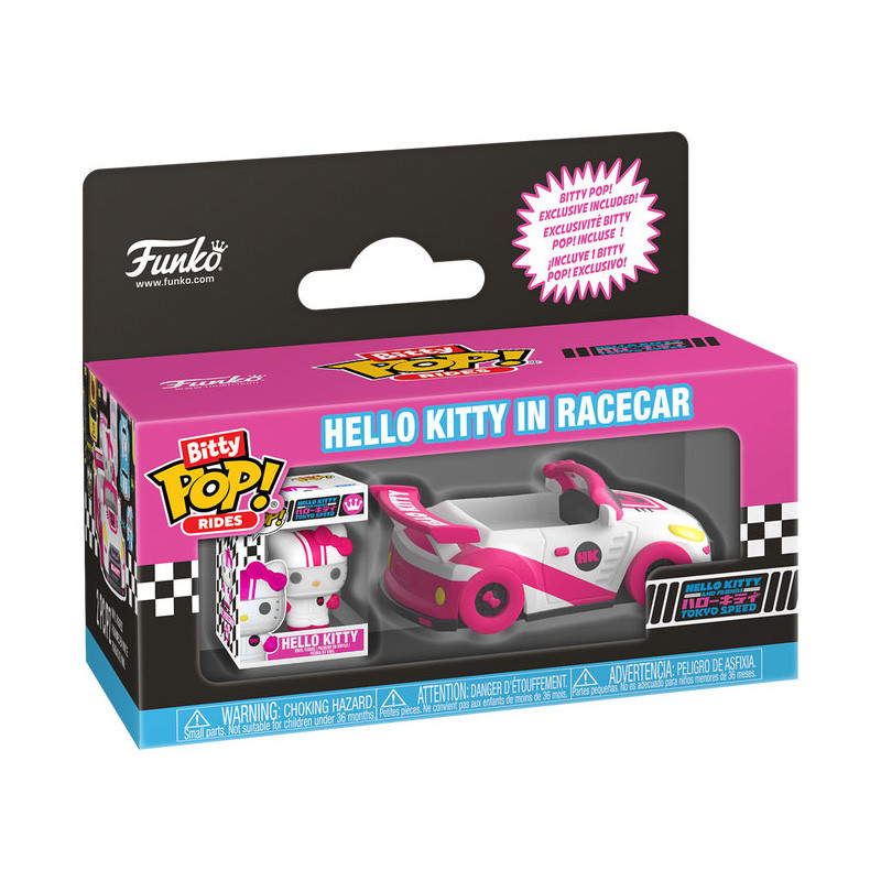 HELLO KITTY POP RIDE SANRIO RACECAR FIGURINE 4 CM