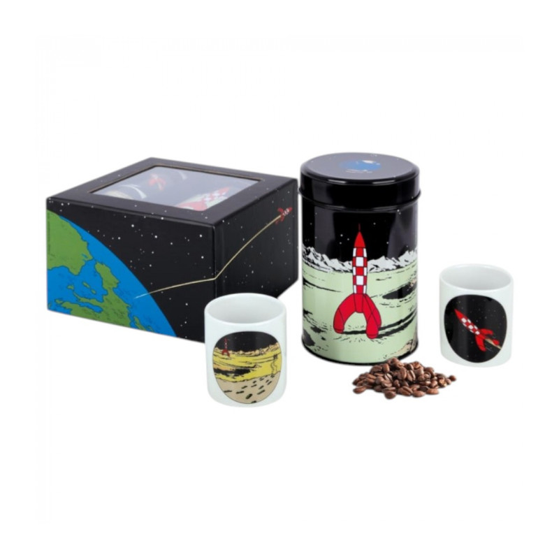 TINTIN CAFE ET 2 TASSES EXPRESSO FUSEE SERIE LIMITEE 220 G