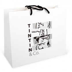 TINTIN SAC CADEAU NOIR ET BLANC 35X30X14CM