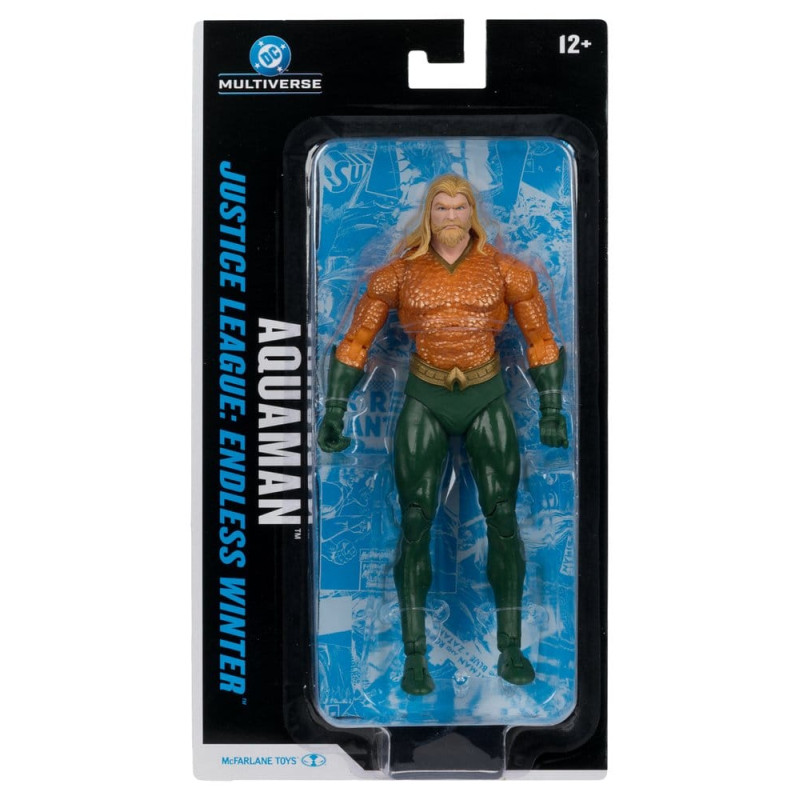 AQUAMAN ENDLESS WINTER BLISTER CARD DC MULTIVERSE FIGURINE 19 CM