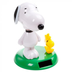 FIGURINE SOLAIRE PEANUTS AVEC SNOOPY ET WOODSTOCK 12 CM