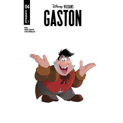 DISNEY VILLAINS GASTON 4 CVR B ANIMATION ART VAR