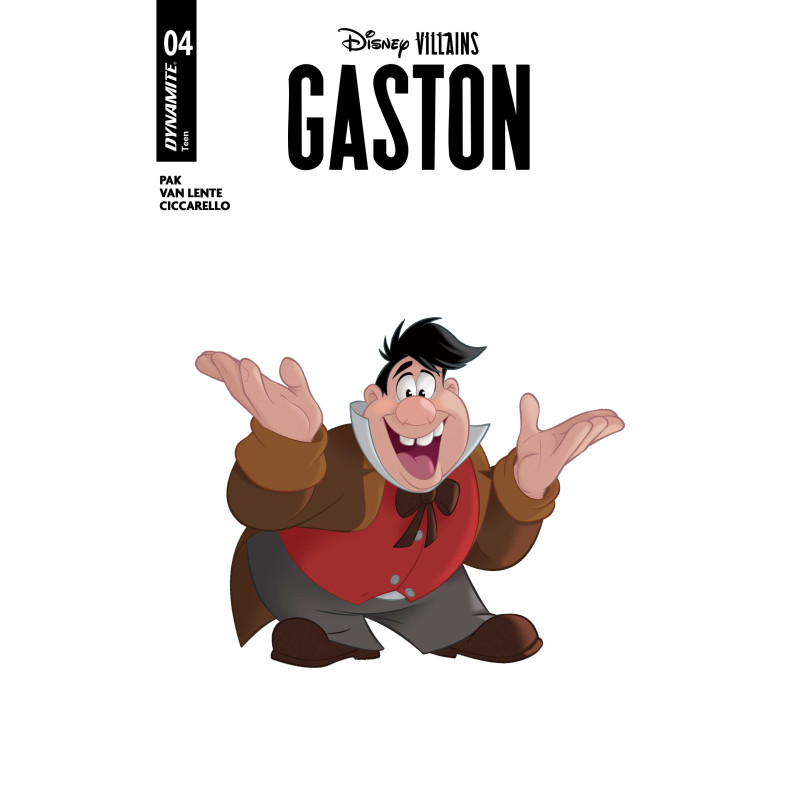 DISNEY VILLAINS GASTON 4 CVR B ANIMATION ART VAR