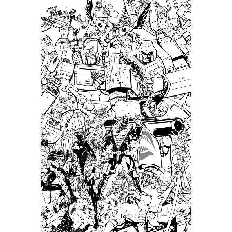 TRANSFORMERS 33 CVR G TOM REILLY ENERGON UNIVERSE 3RD ANNIVERSARY B&W VAR