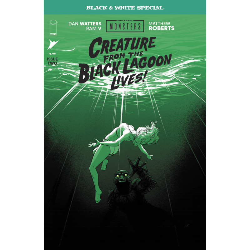 UNIVERSAL MONSTERS CREATURE FROM THE BLACK LAGOON LIVES BLACK & WHITE SPECIAL 2 (OF 2) CVR A MATTHEW ROBERTS