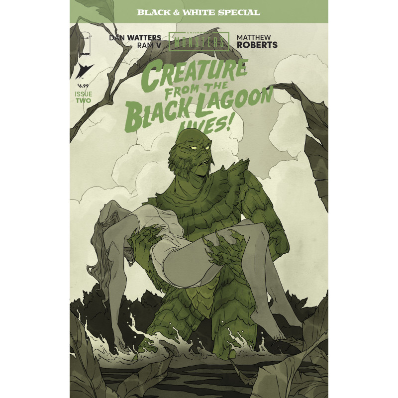 UNIVERSAL MONSTERS CREATURE FROM THE BLACK LAGOON LIVES BLACK & WHITE SPECIAL 2 (OF 2) CVR B ABIGAIL LARSON VAR