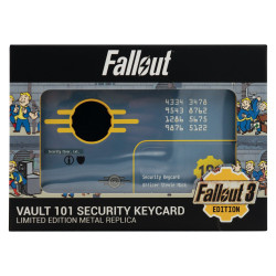 FALLOUT 3 REPLIQUE CARTE DE SECURITE VAULT 101 EDITION LIMITEE