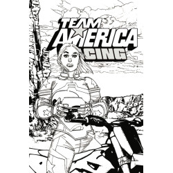 TEAM AMERICA RACING FULL THROTTLE EDITION 1 (ONE SHOT) CVR E HOWARD CHAYKIN B&W VARIANT