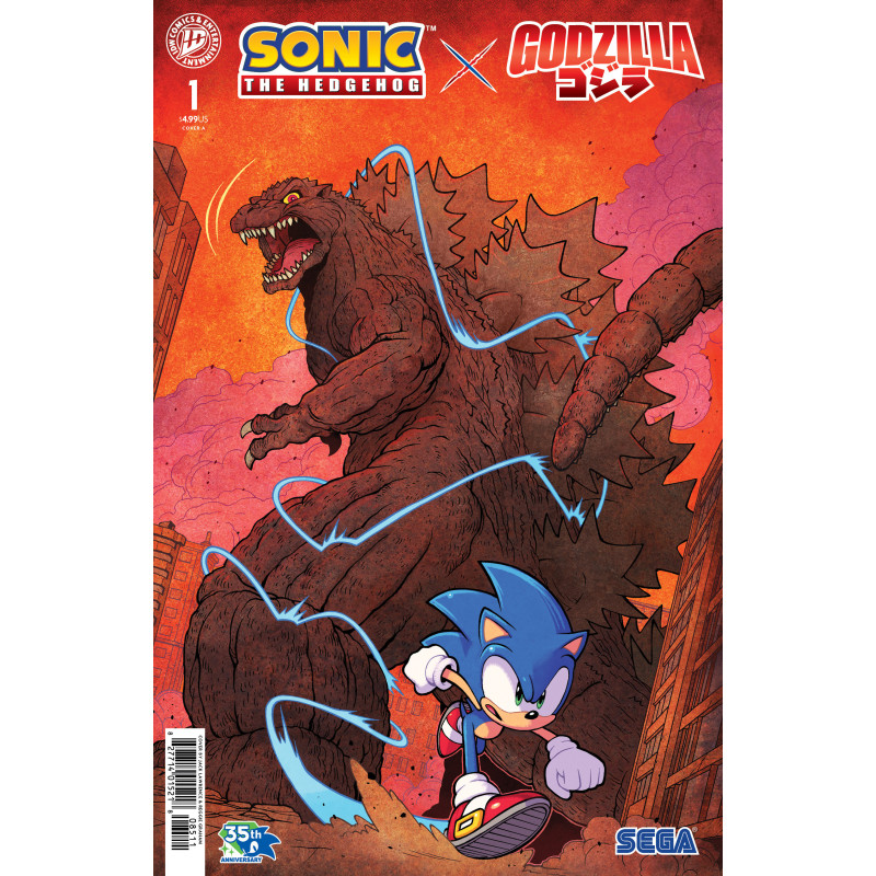 SONIC THE HEDGEHOG X GODZILLA 1 COVER A (LAWRENCE)