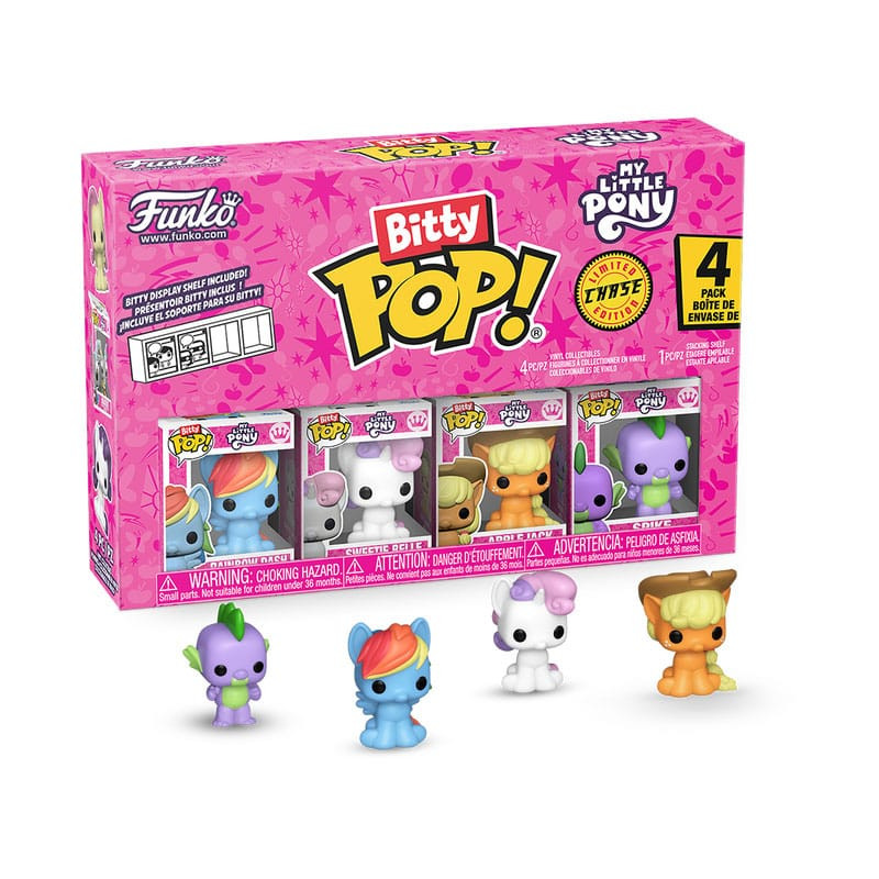 MY LITTLE PONY TWILIGHT RAINBOW DASH PACK 4 FIGURINES BITTY POP VINYL 2 CM