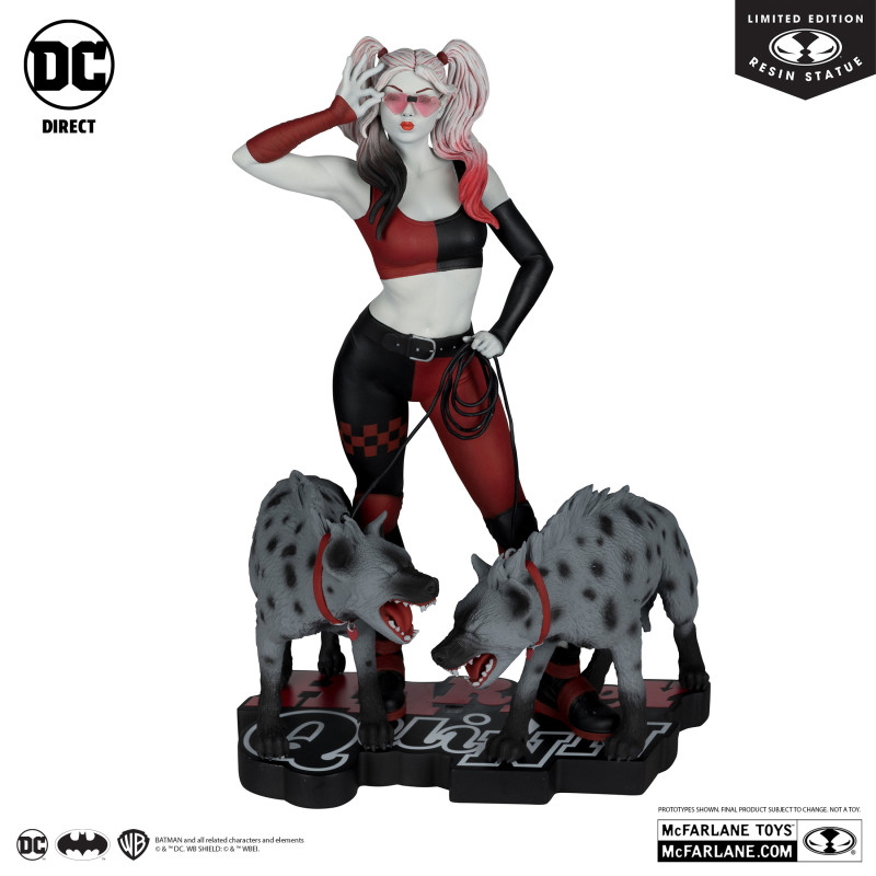 DC DIRECT STATUETTE 1 10 HARLEY QUINN RED BLACK AND WHITE BY JENNY FRI